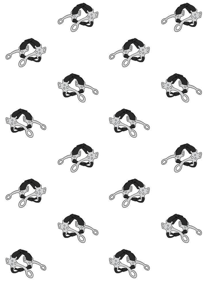 Seamless pattern of hackamore horse bit vector