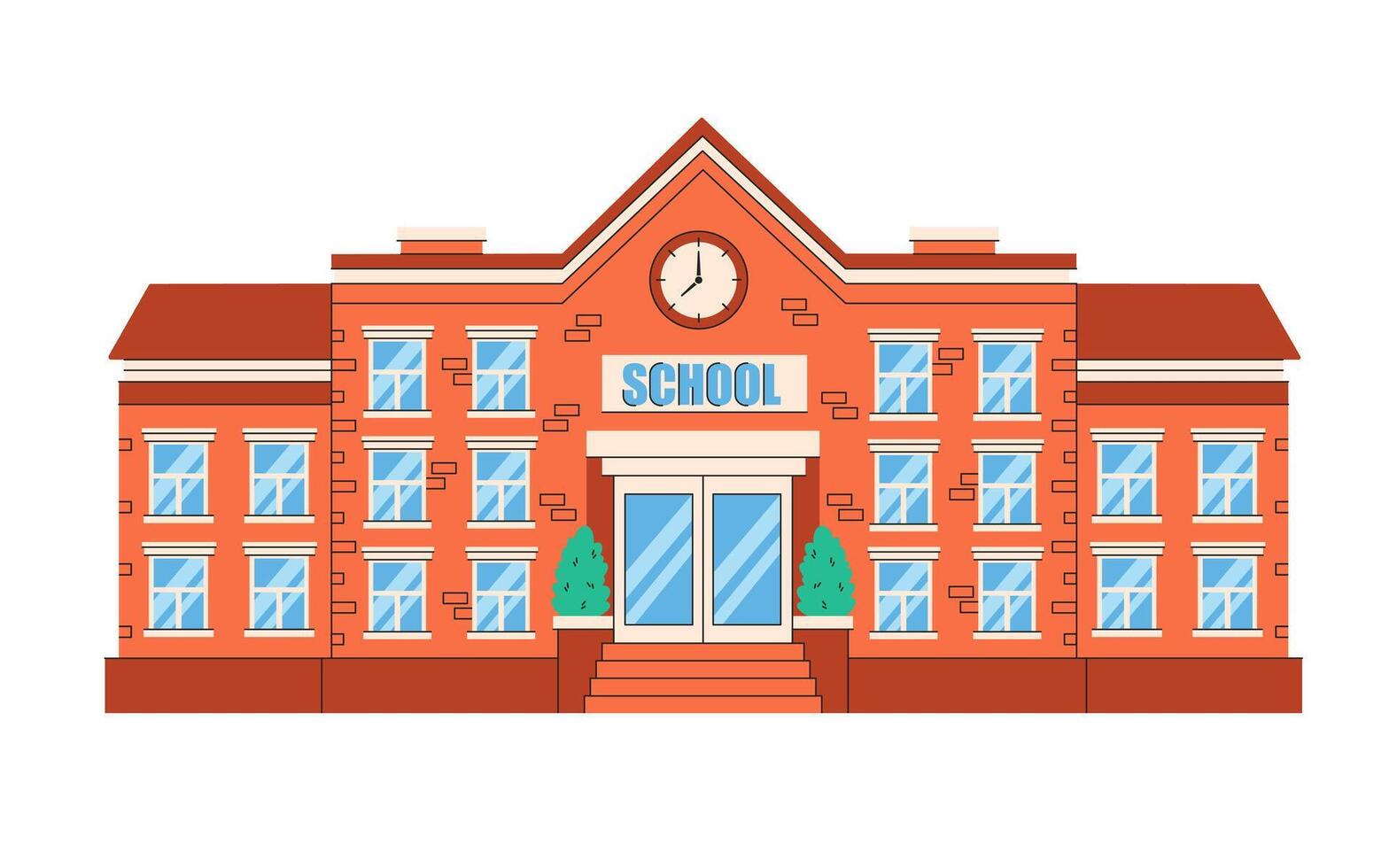 School building. Back to school. vector