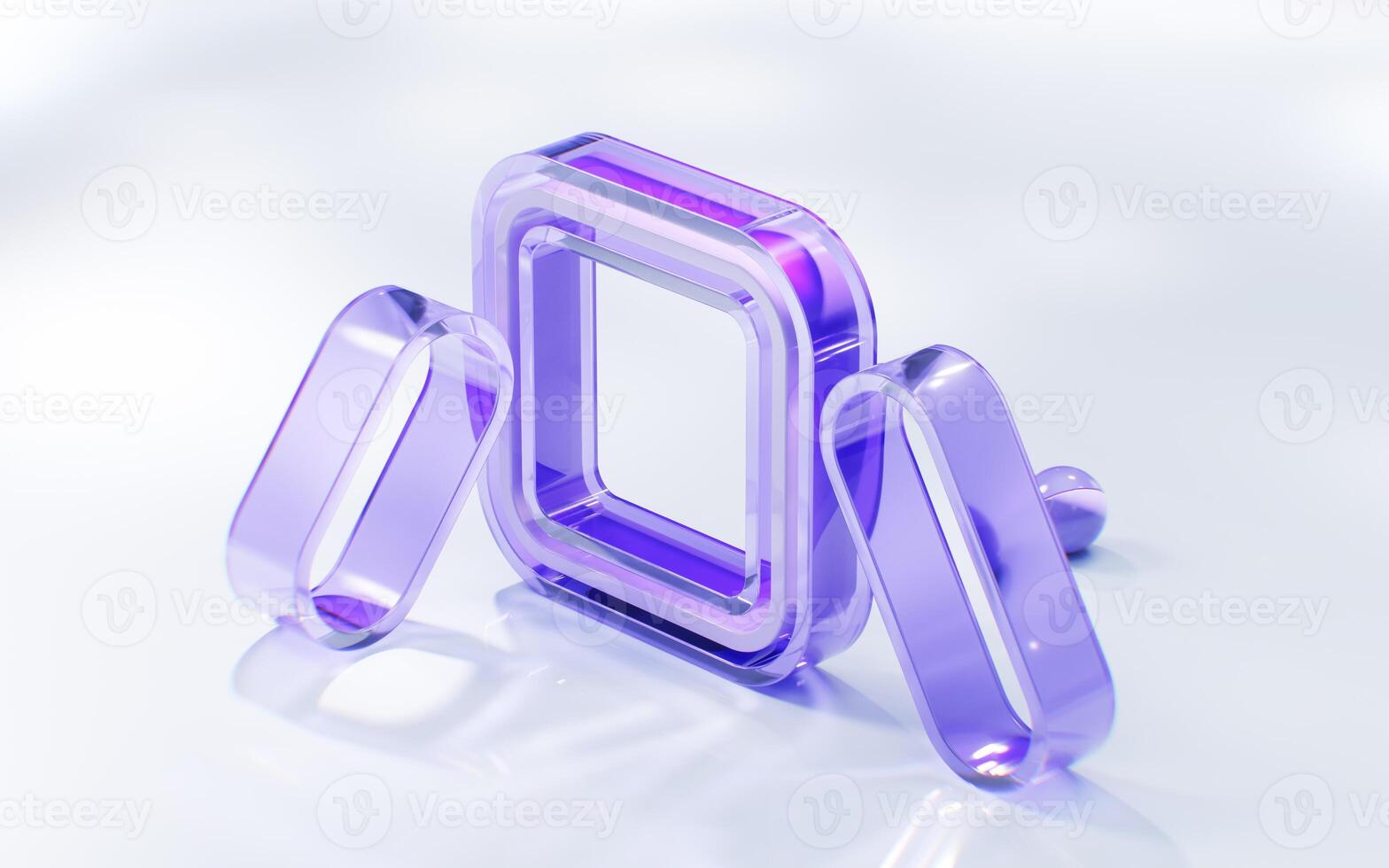 Abstract transparent glass geometry background, 3d rendering. photo