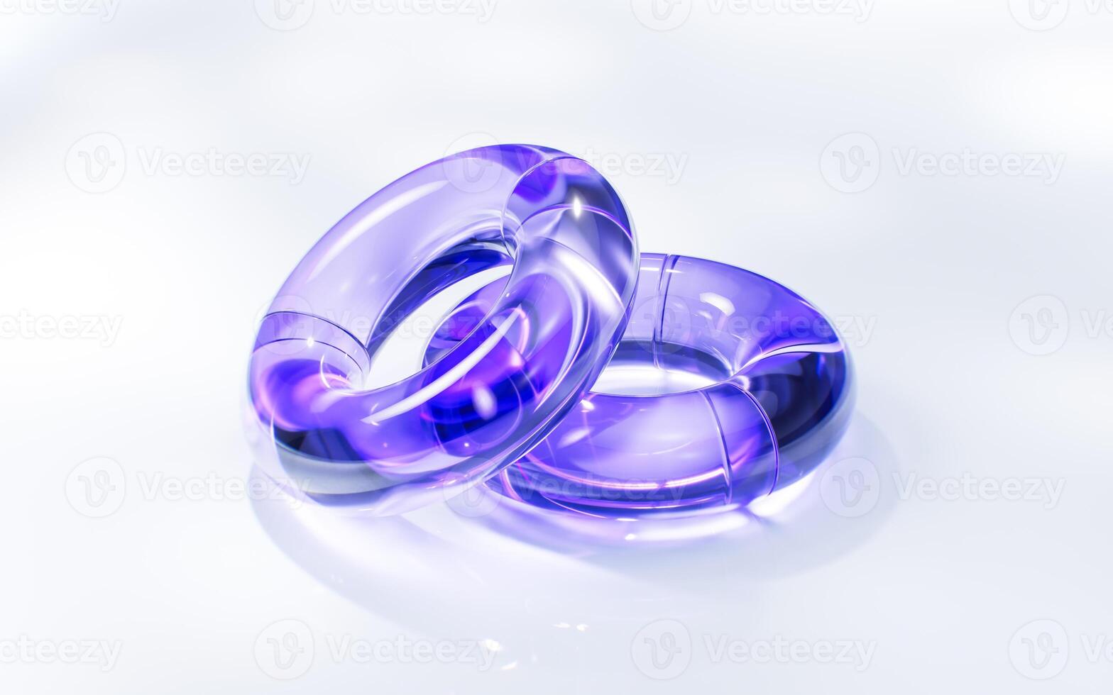 Abstract torus shape glass geometry, 3d rendering. photo
