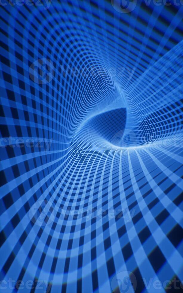 Triangle technology grid tunnel, 3d rendering. photo