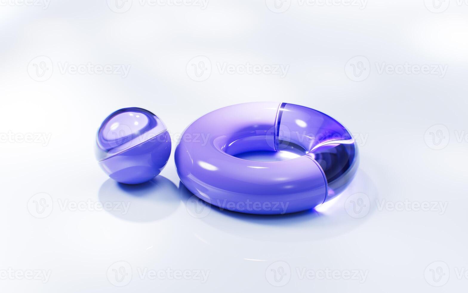 Abstract torus shape glass geometry, 3d rendering. photo