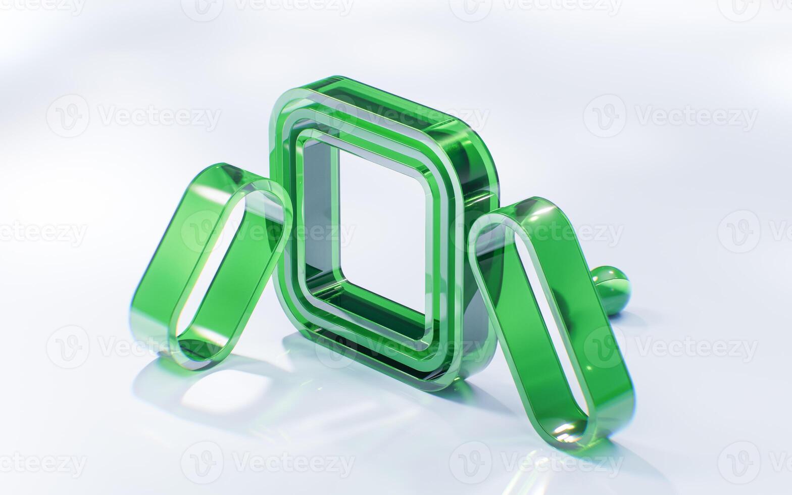 Abstract transparent glass geometry background, 3d rendering. photo