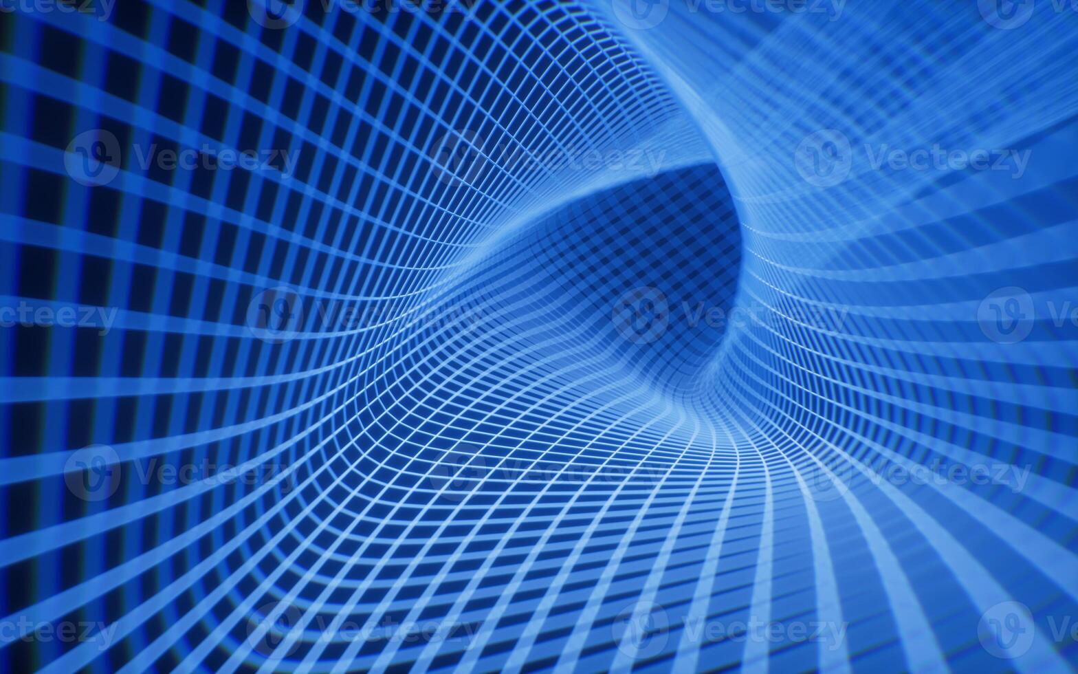 Triangle technology grid tunnel, 3d rendering. photo