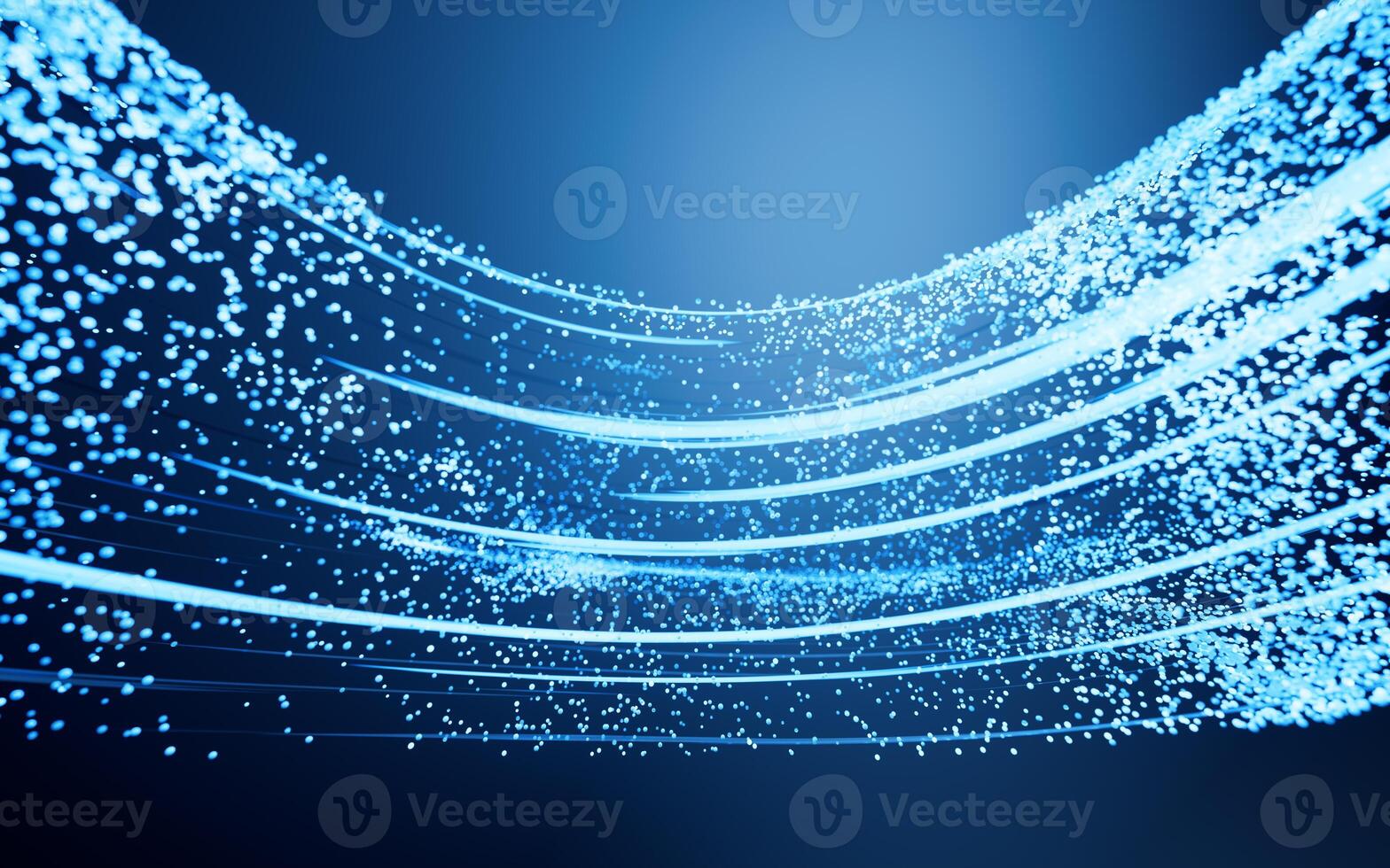 Flowing digital lines with cyberspace background, 3d rendering. photo
