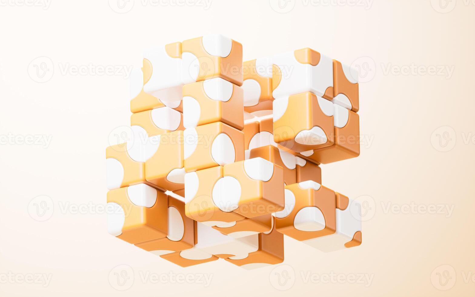Abstract cartoon style cube, 3d rendering. photo