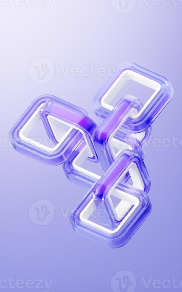 Abstract transparent glass geometry background, 3d rendering. photo