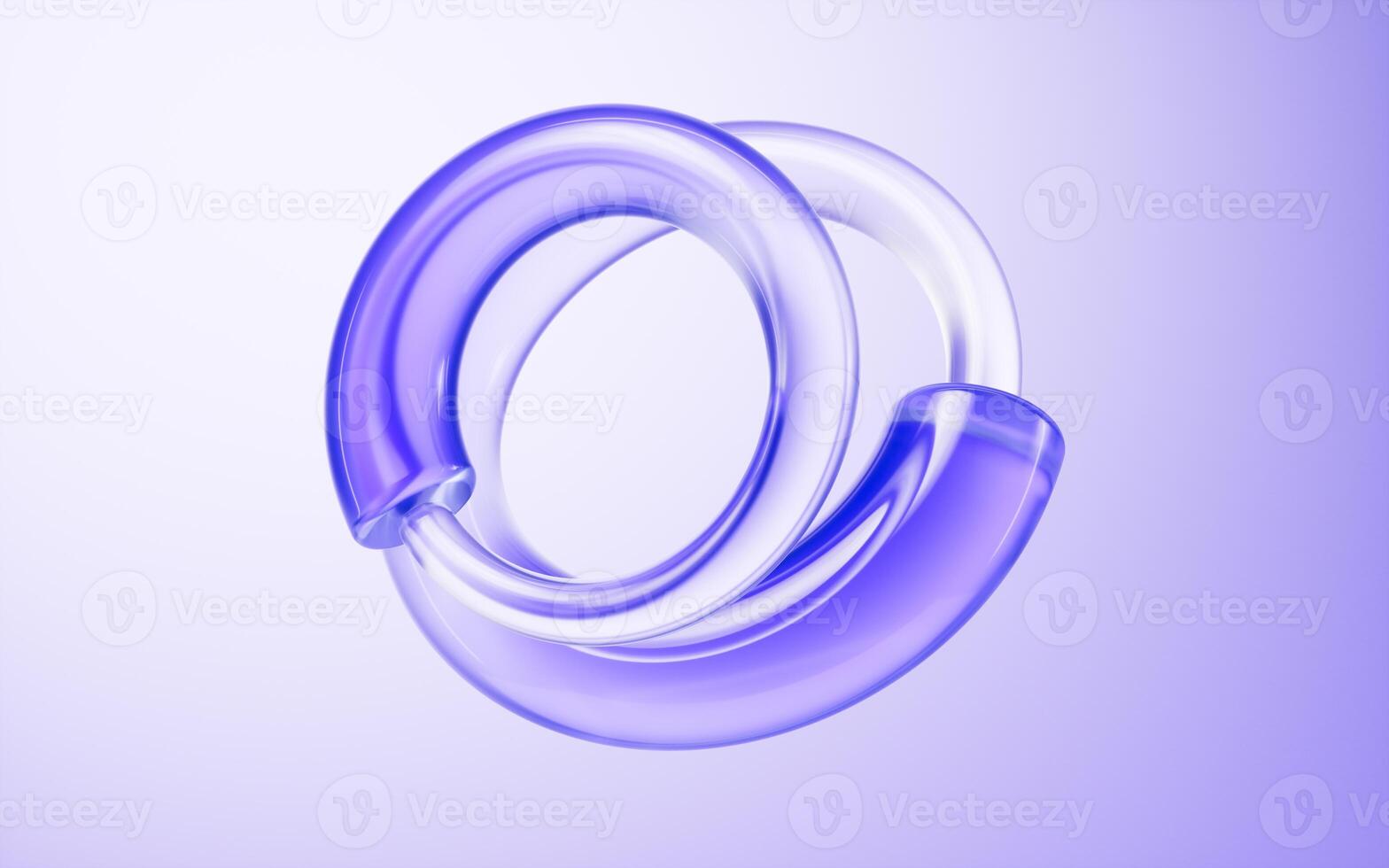 Transparent ring glass background, 3d rendering. photo