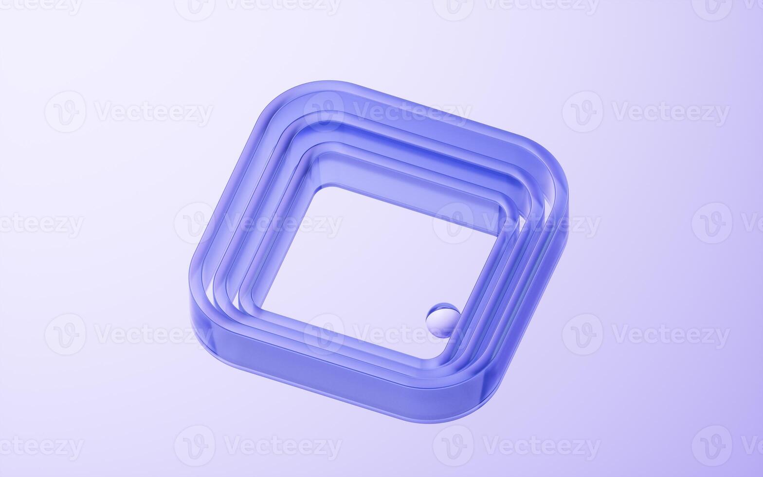 Abstract transparent glass geometry background, 3d rendering. photo