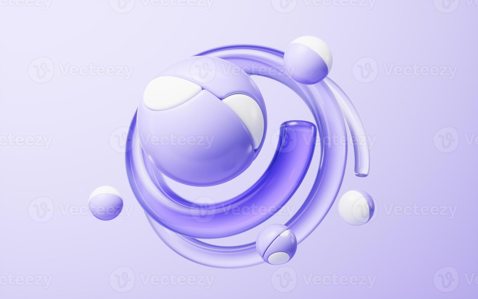 Abstract round ball with geometry background, 3d rendering. photo