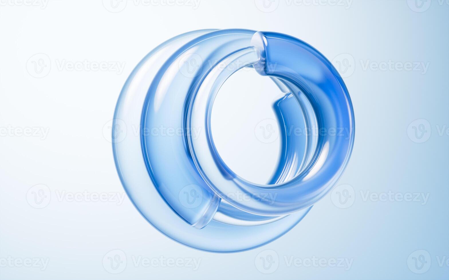 Transparent ring glass background, 3d rendering. photo