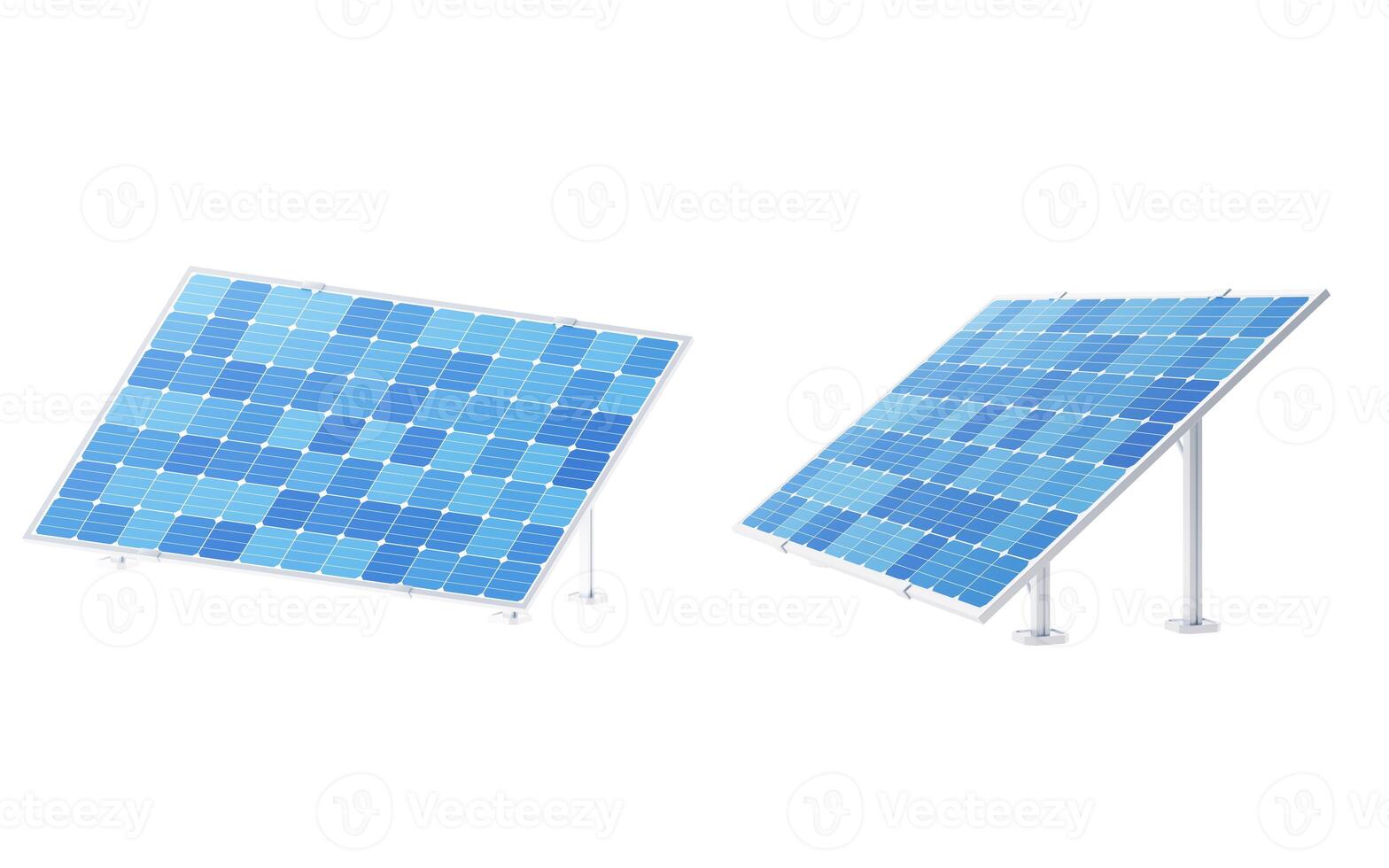 Solar panel and solar energy, 3d rendering. photo