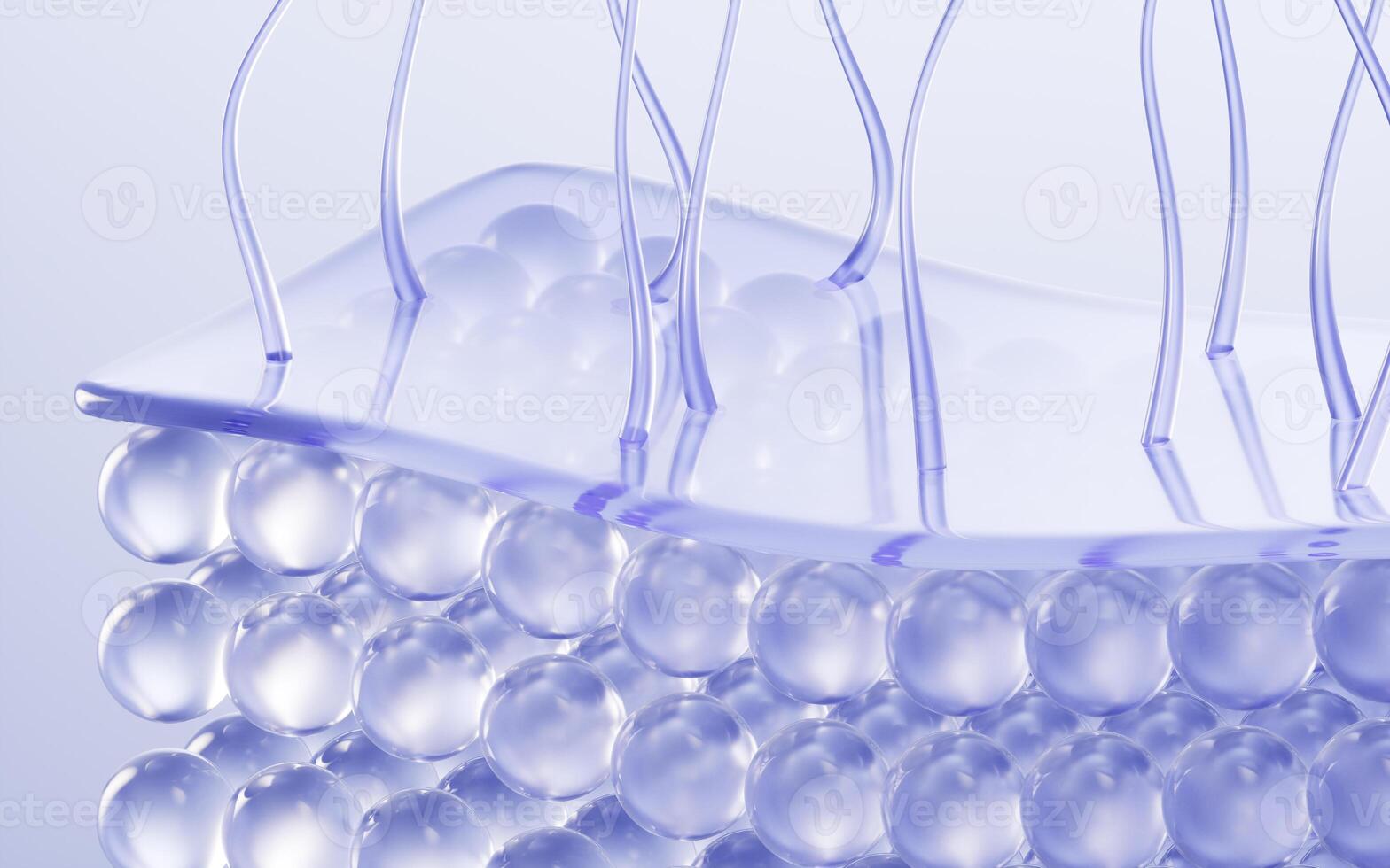 Skin cell background with cosmetics concept, 3d rendering. photo