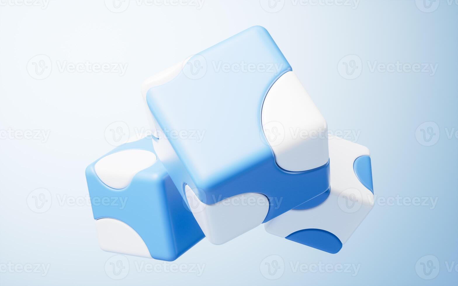 Abstract cartoon style cube, 3d rendering. photo