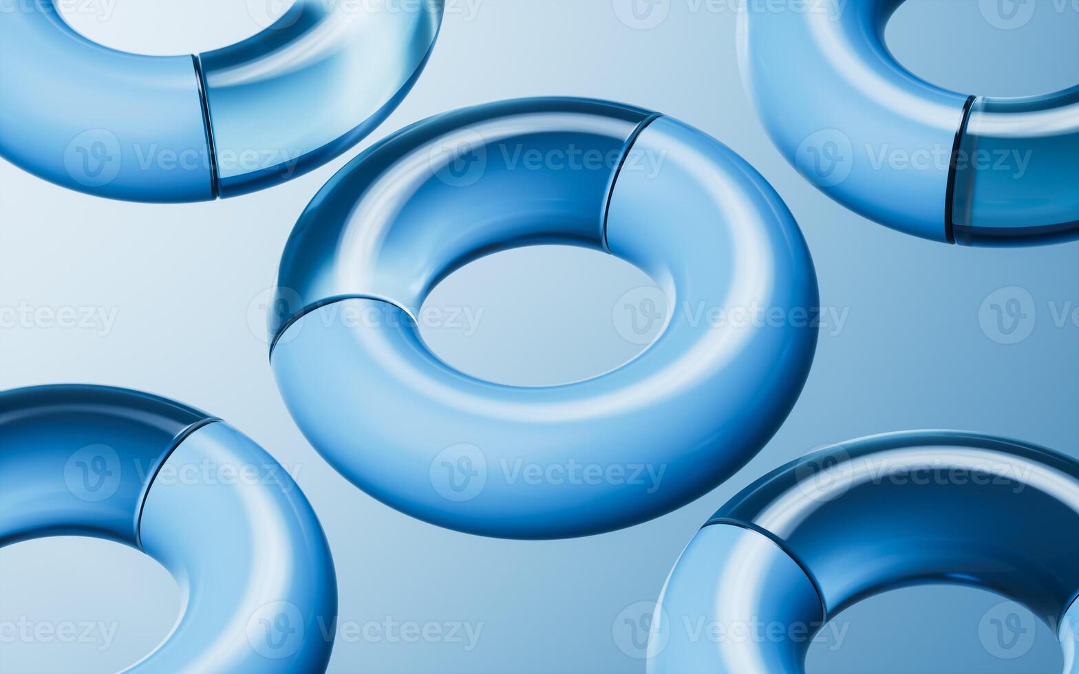 Abstract torus shape glass geometry, 3d rendering. photo