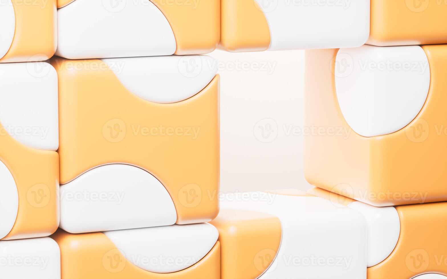 Abstract cartoon style cube, 3d rendering. photo