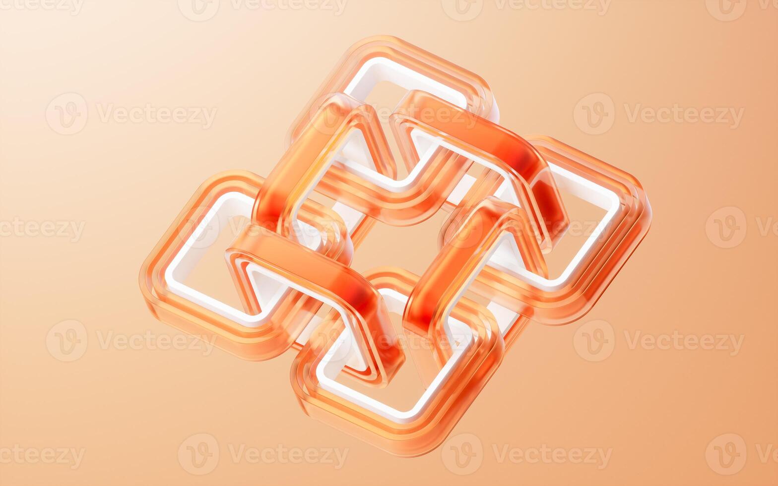 Abstract transparent glass geometry background, 3d rendering. photo