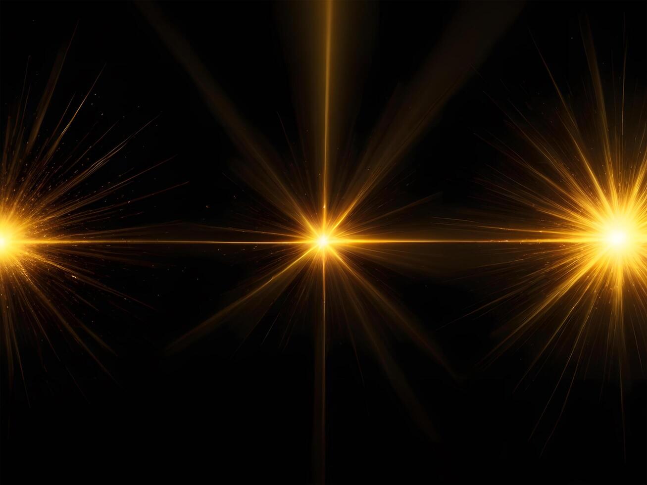 sunblast effect golden color in black background photo