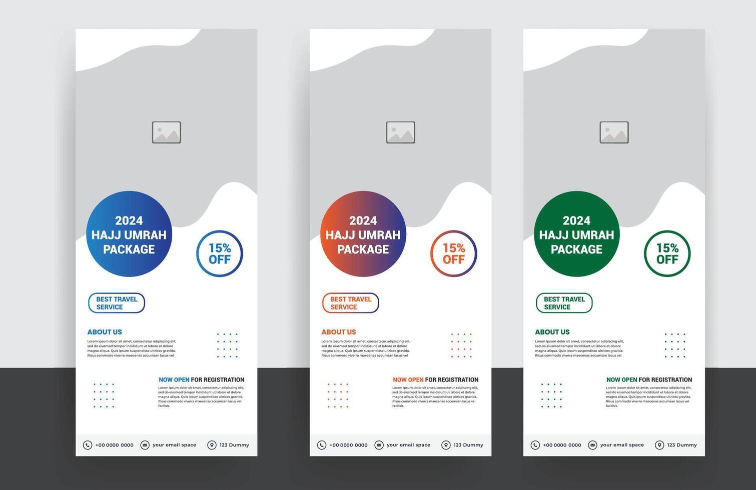 Islamic roll up banner design template vector