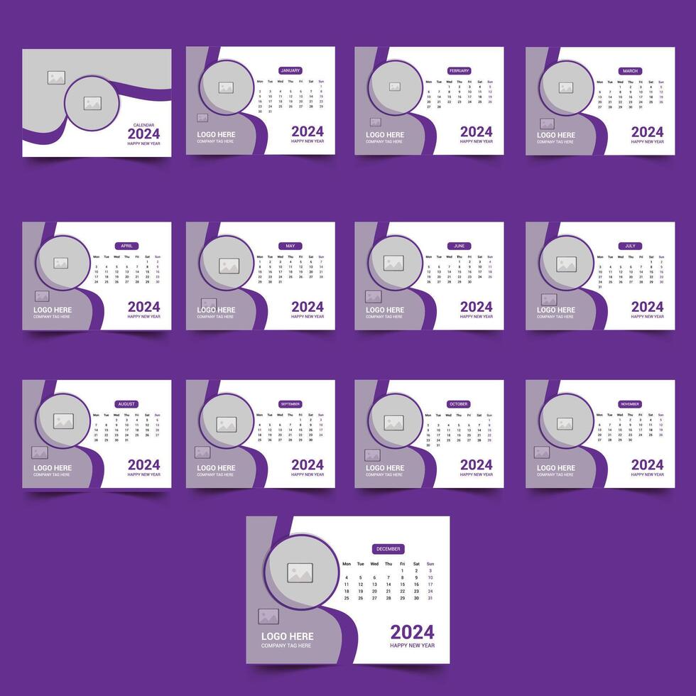 Desk calendar design template vector