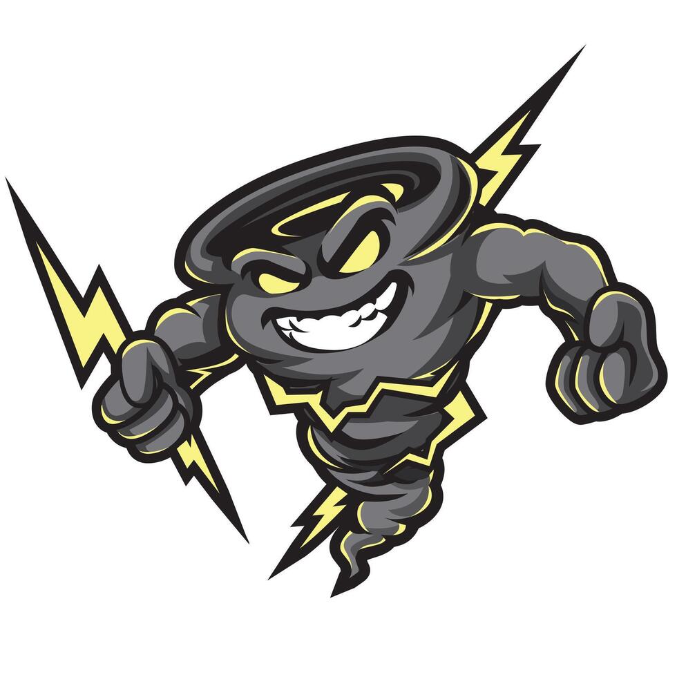 Tornado mascot logo design with modern illustration concept vector