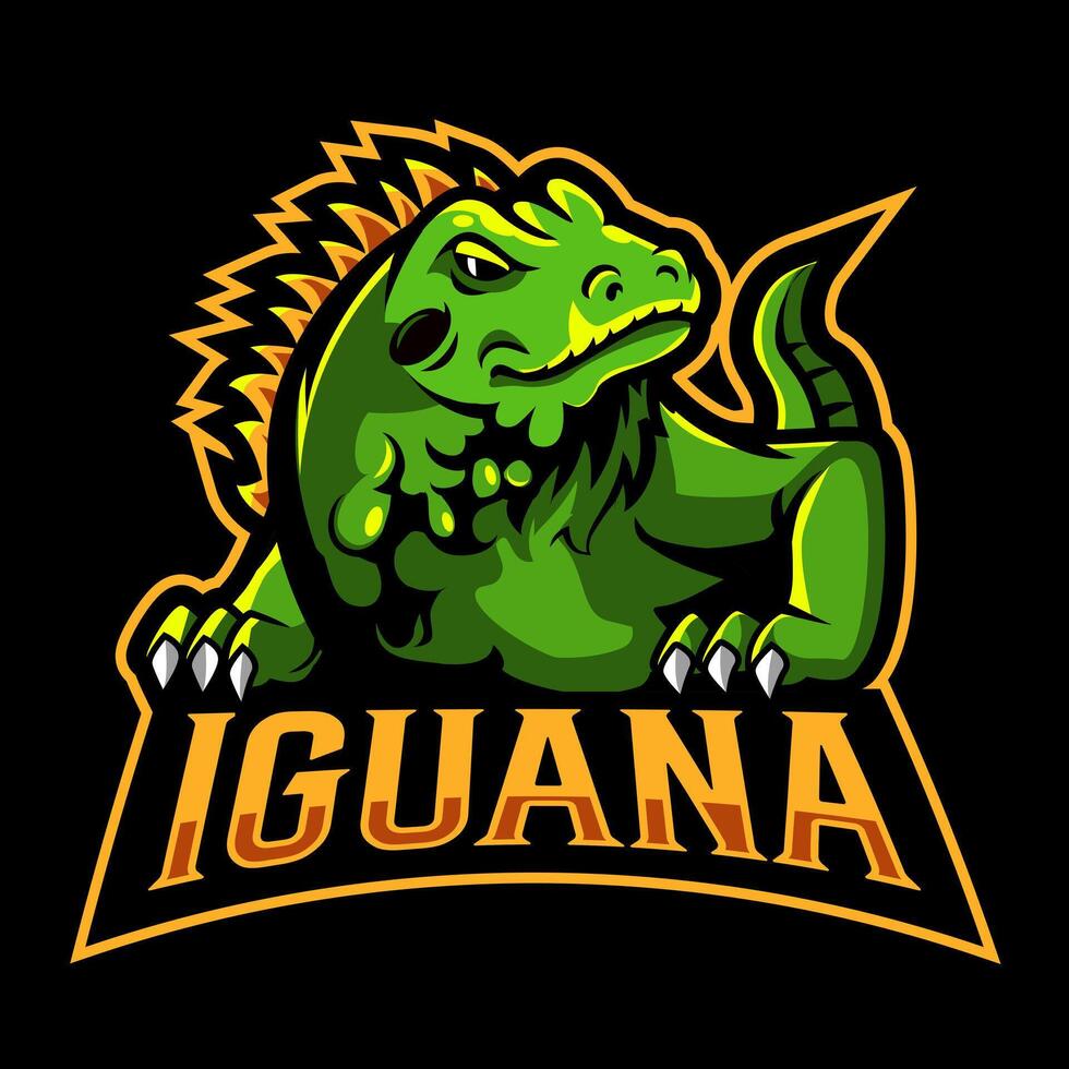 PrintIguana mascot logo design with modern illustration concept vector