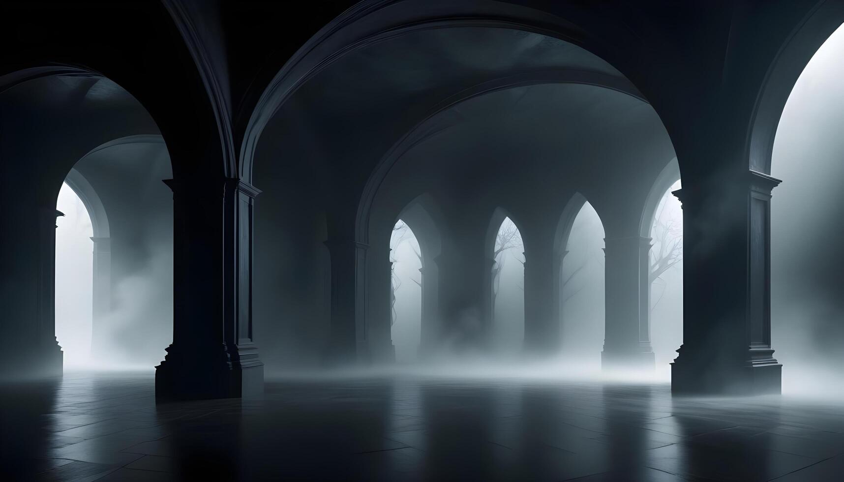 empty room with dark ambience photo