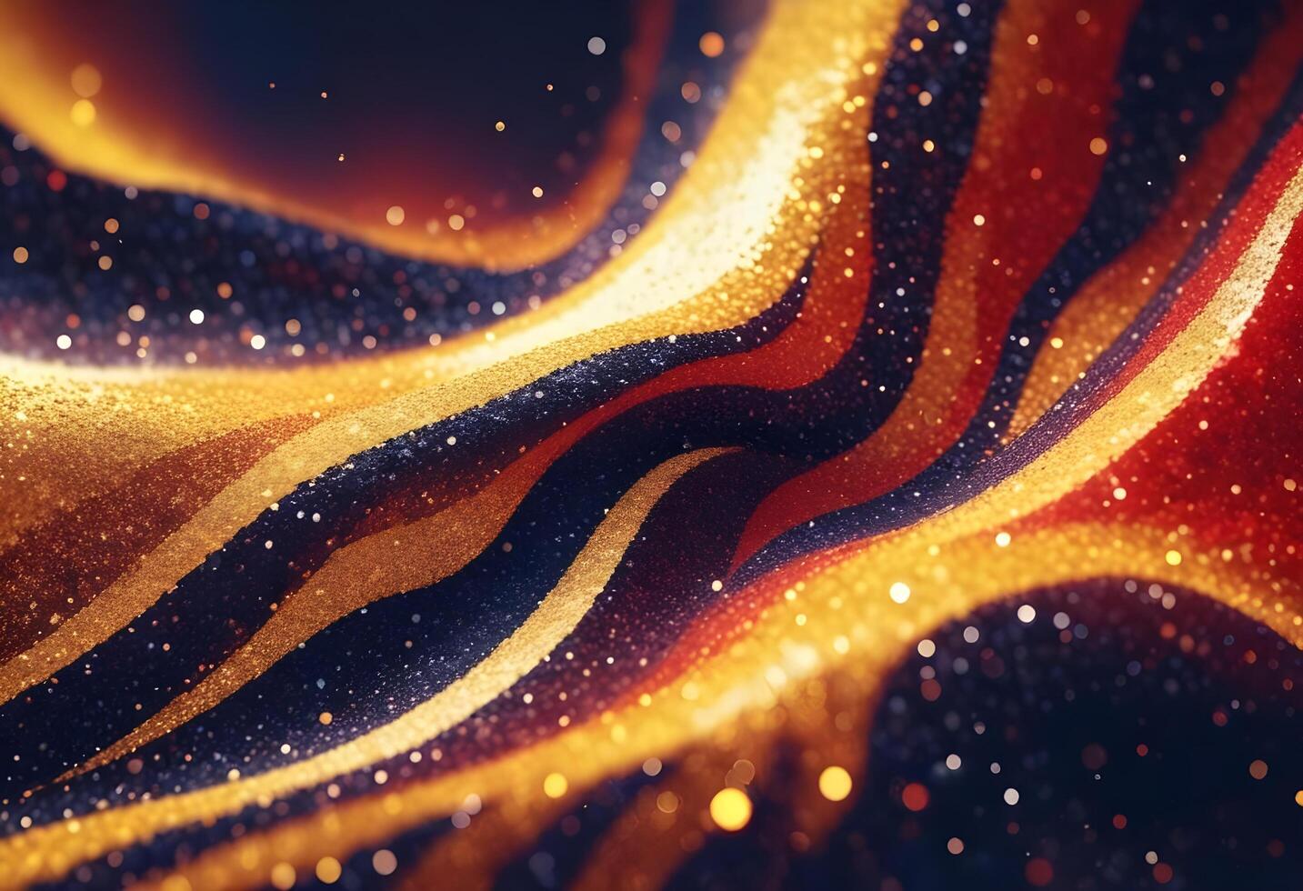 3D wave curve abstract background with lights and bokeh, wallpaper photo