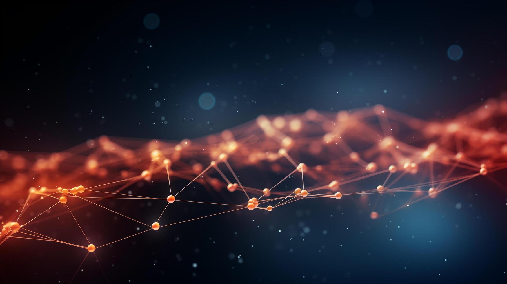 3D wave curve abstract background with lights and bokeh, wallpaper photo