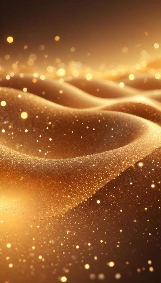 3D wave curve abstract background with lights and bokeh, wallpaper photo
