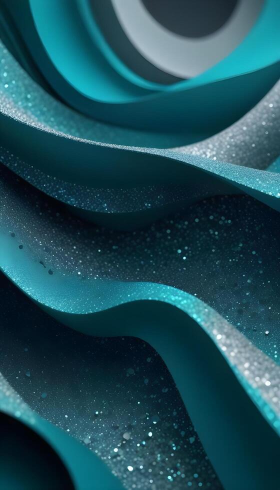 3D wave curve abstract background with lights and bokeh, wallpaper photo