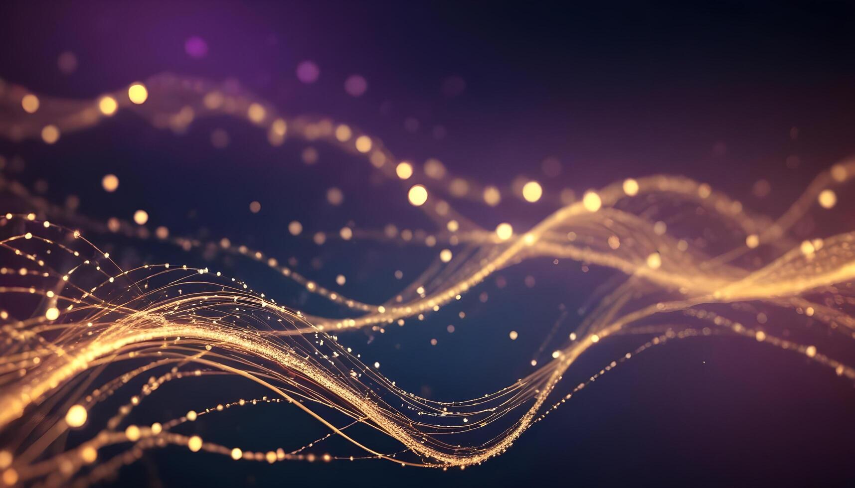 3D wave curve abstract background with lights and bokeh, wallpaper photo
