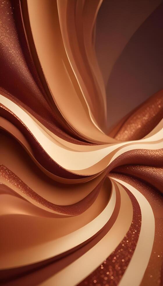 3D wave curve abstract background with lights and bokeh, wallpaper photo