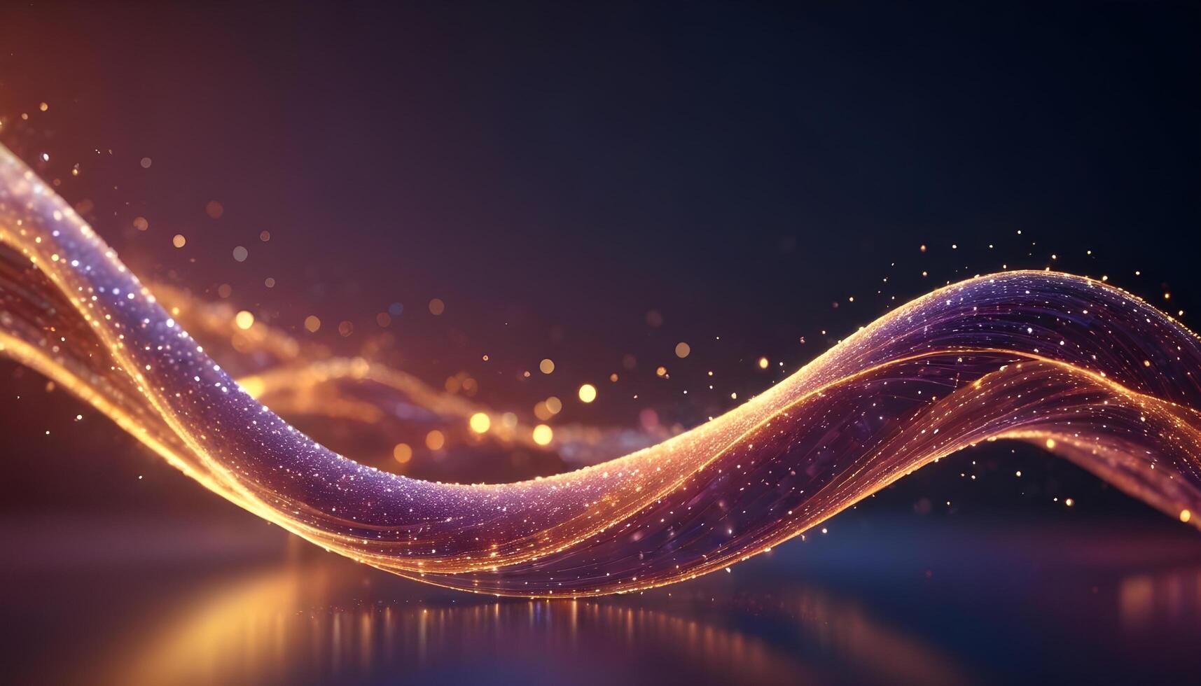 3D wave curve abstract background with lights and bokeh, wallpaper photo