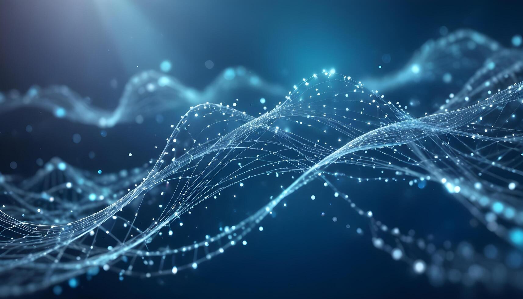 3D wave curve abstract background with lights and bokeh, wallpaper photo