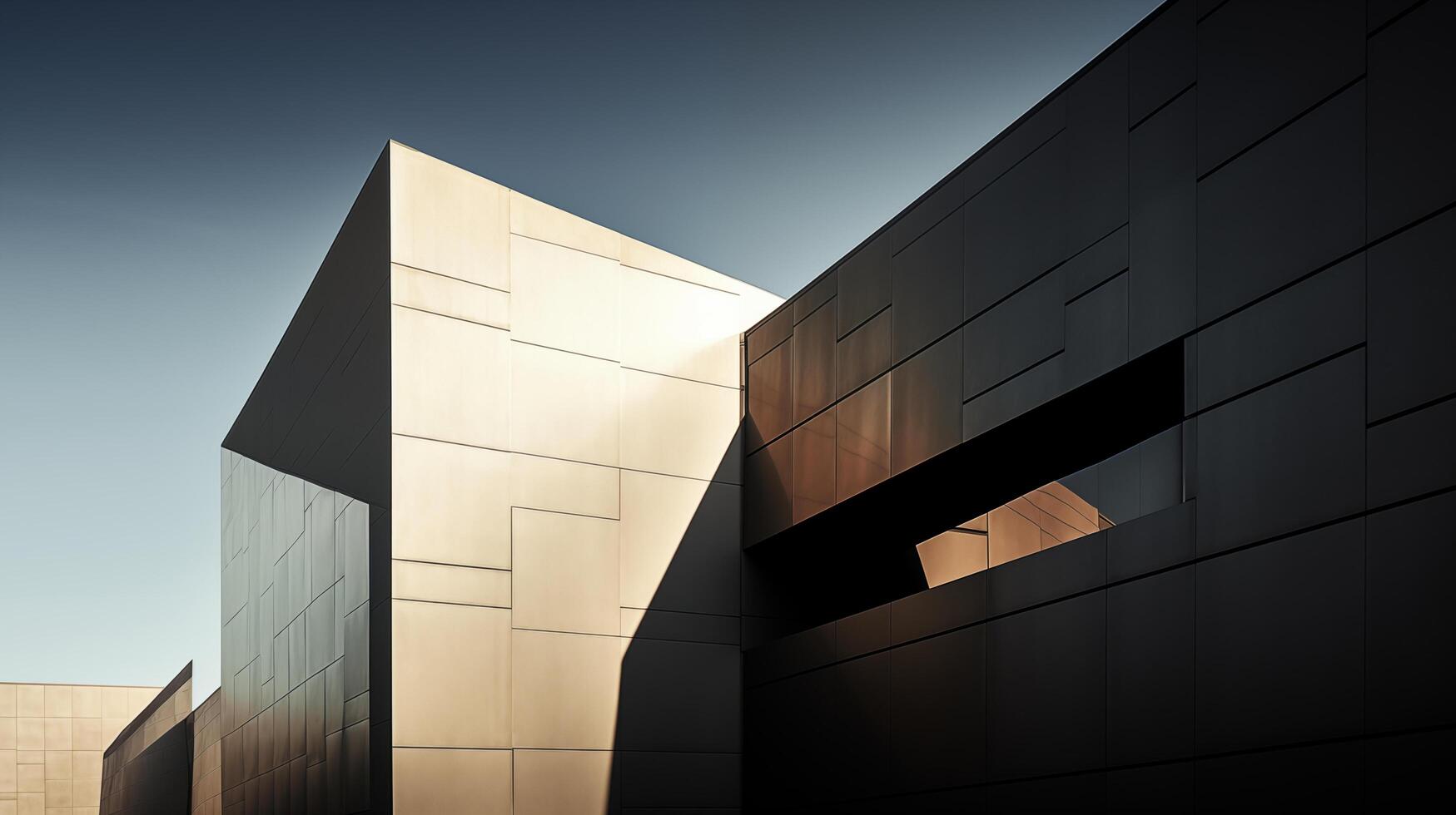 asymmetrical composition of modern architecture photo