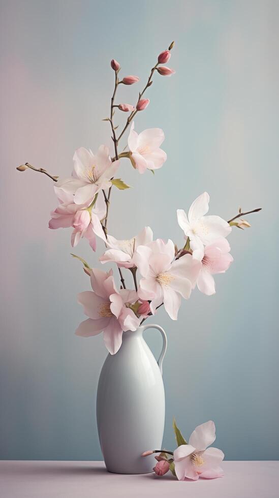 Delicate flowers in muted pastels. Use soft lighting to maintain harmony. photo