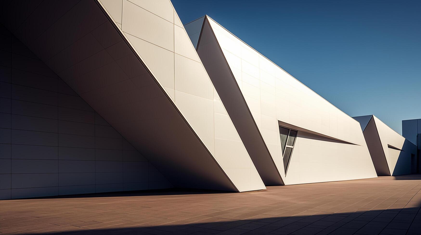 asymmetrical composition of modern architecture photo