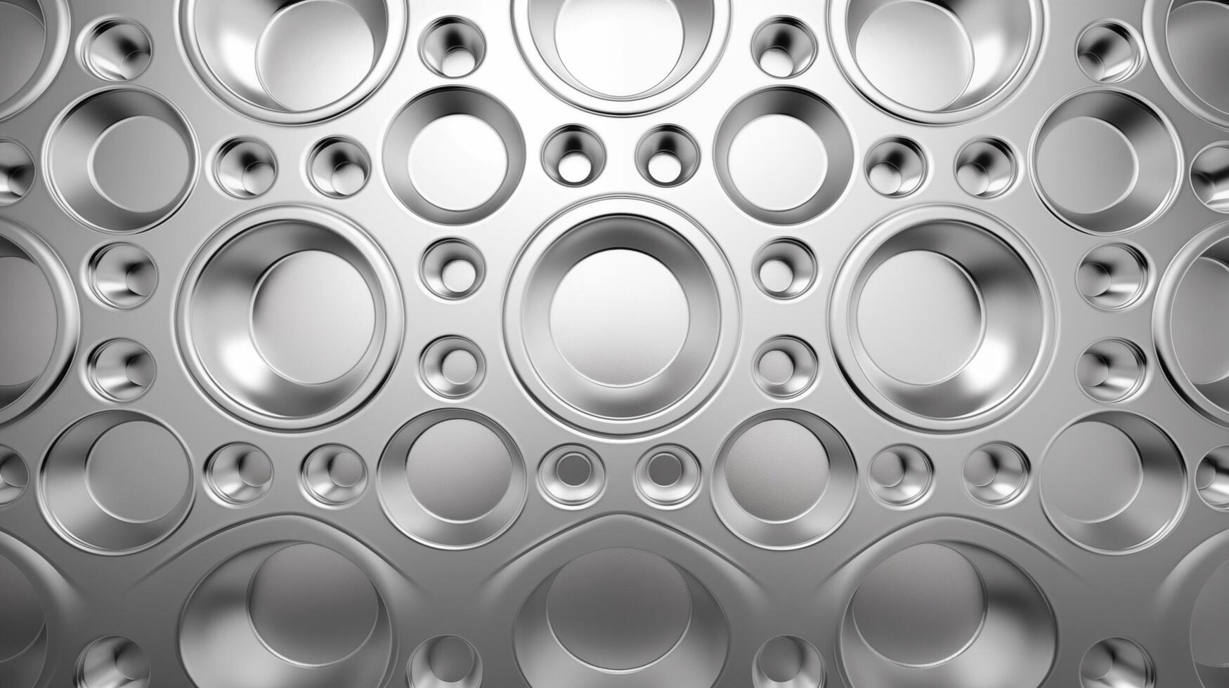 3D Render metallic background with holes pattern photo