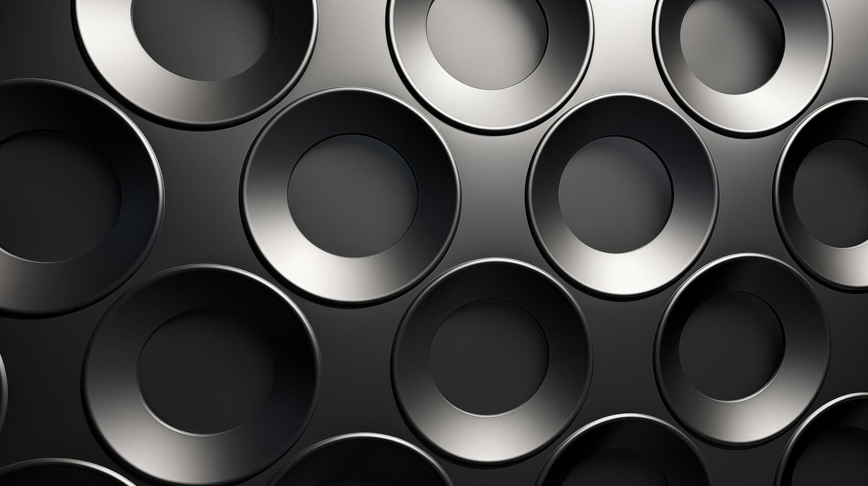 3D Render metallic background with holes pattern photo