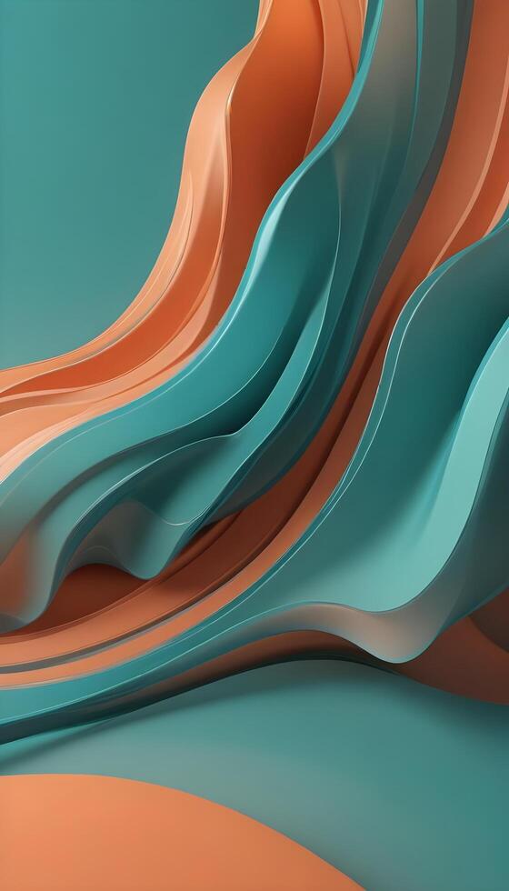 3D wave curve abstract background with lights and bokeh, wallpaper photo
