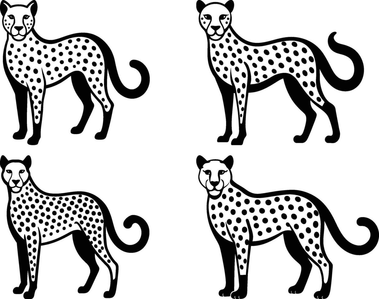 Cheetah silhouette illustration vector