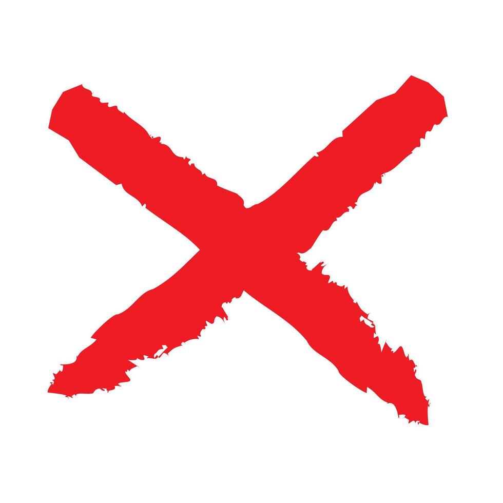 Red cross x icon. no wrong symbol. delete or false, vote sign. Red X on white background. vector