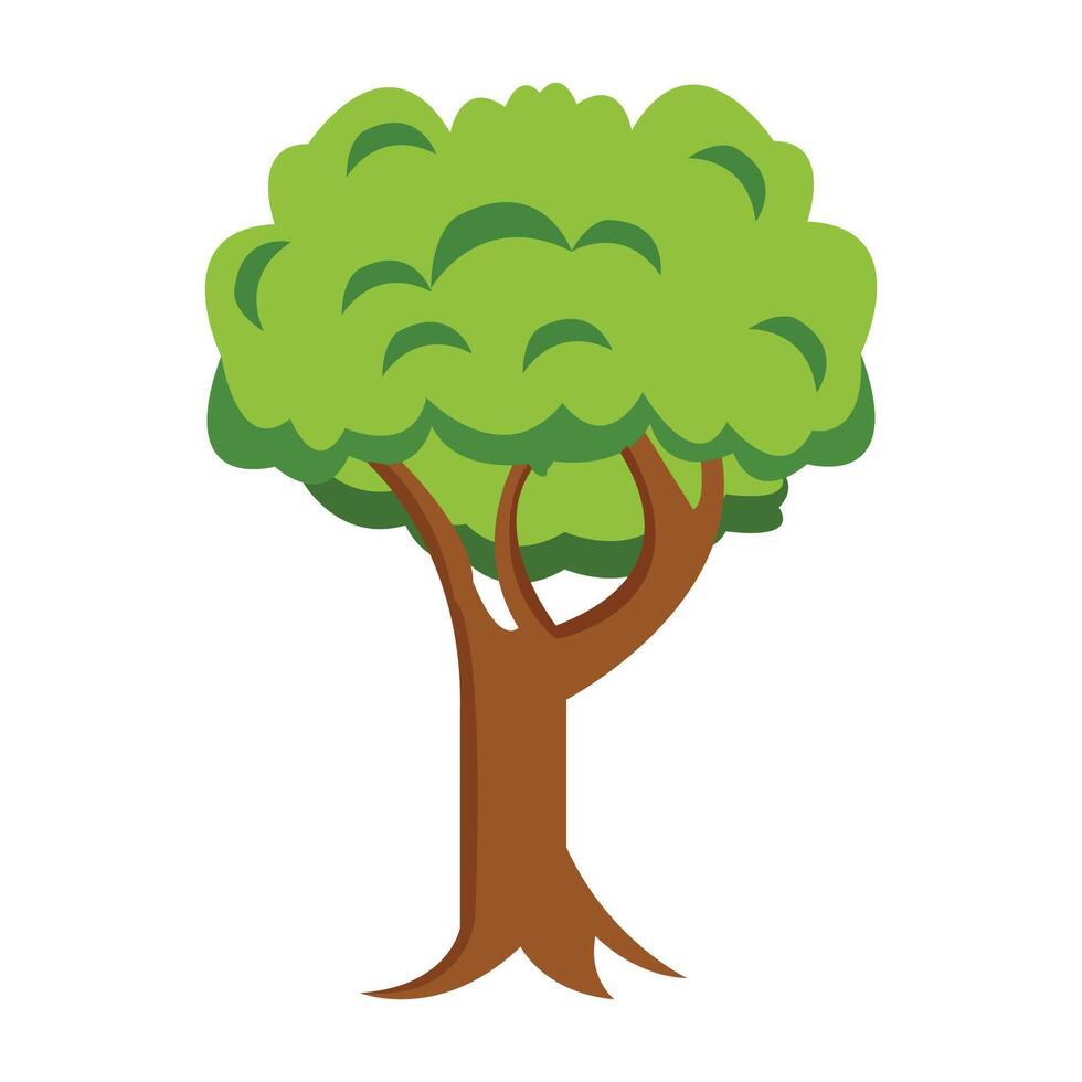 tree icon Cartoon tree, Simple modern style Cute green plants, forest. isolated on a white background. vector