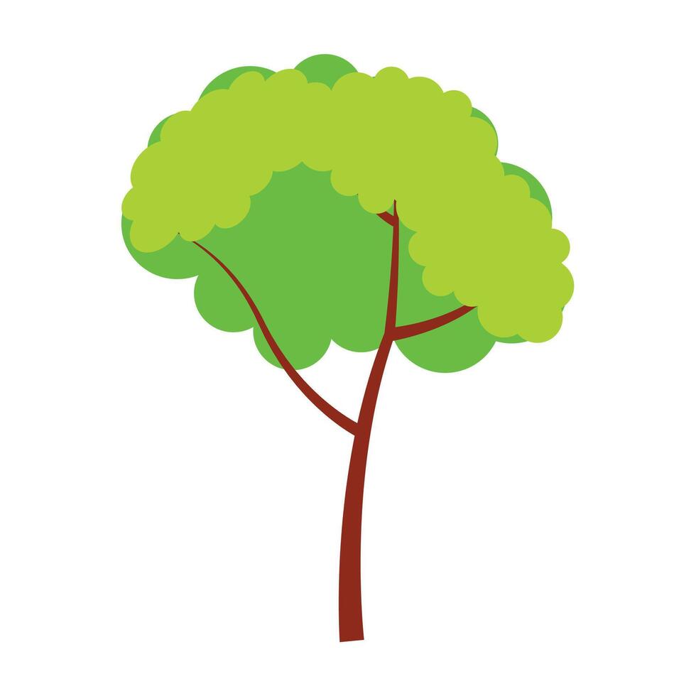 tree icon Cartoon tree, Simple modern style Cute green plants, forest. isolated on a white background. vector