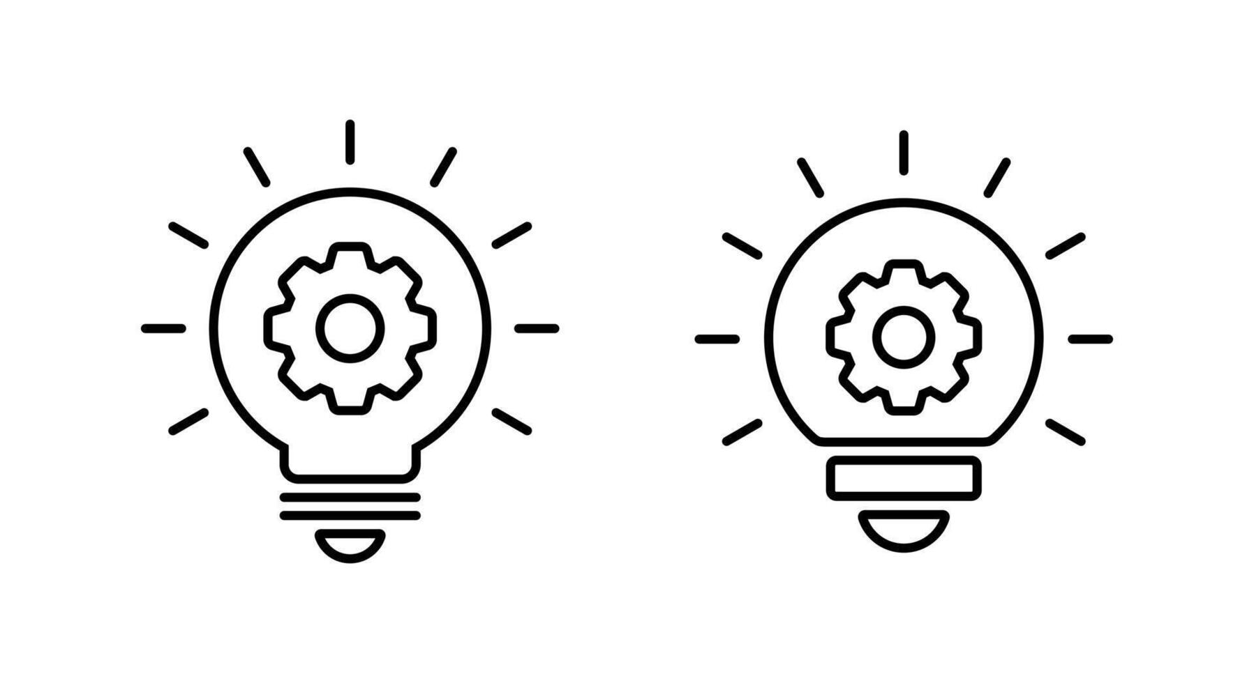 Gear bulb line icon. Development, management lamp concept vector