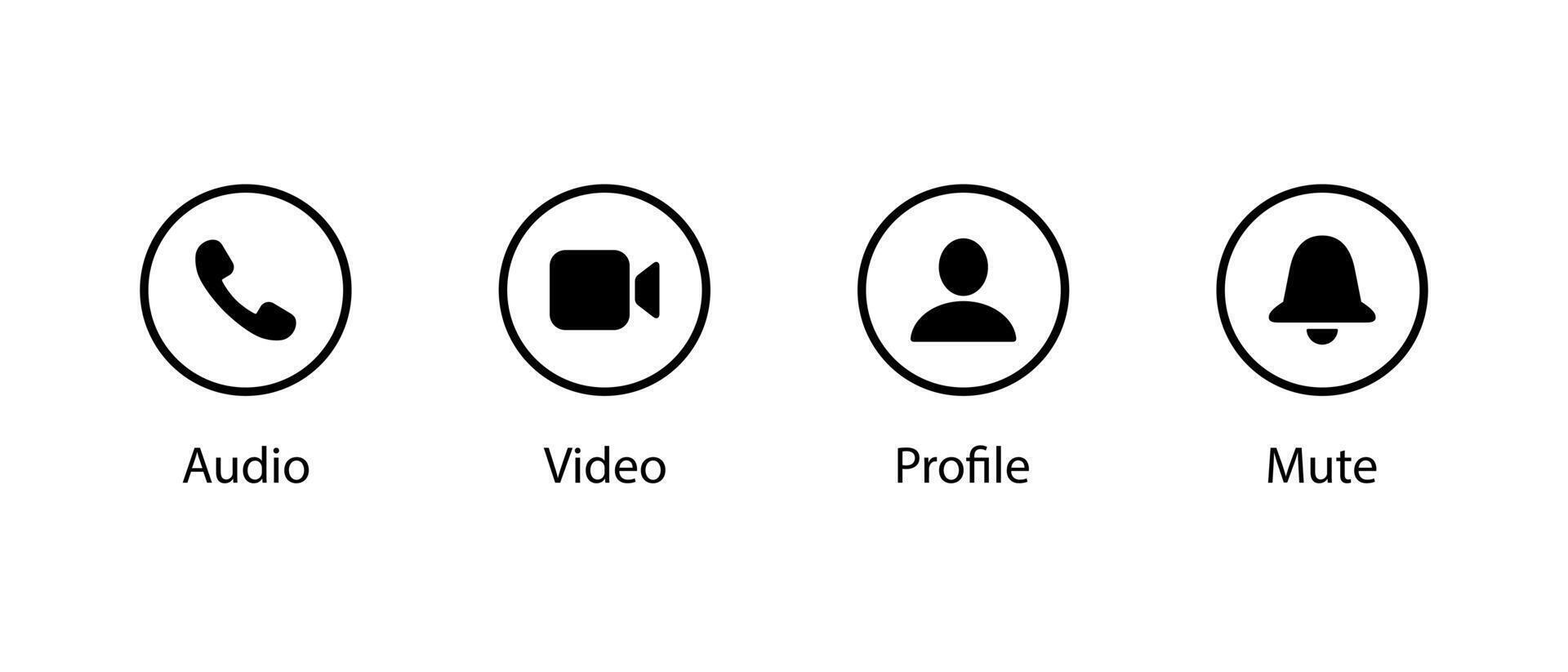 Audio, , profile, and mute icon. Social media elements vector