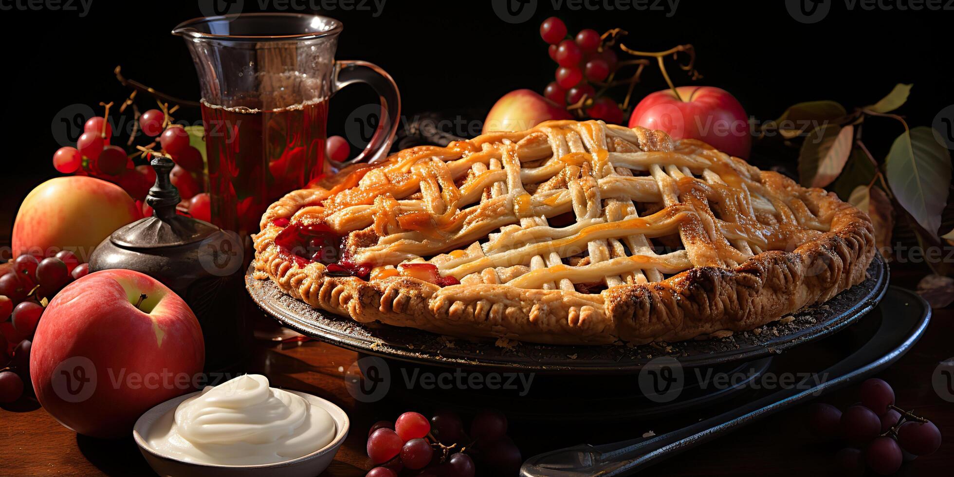 Traditional apple pie baked food natural desert culinary recept scene photo