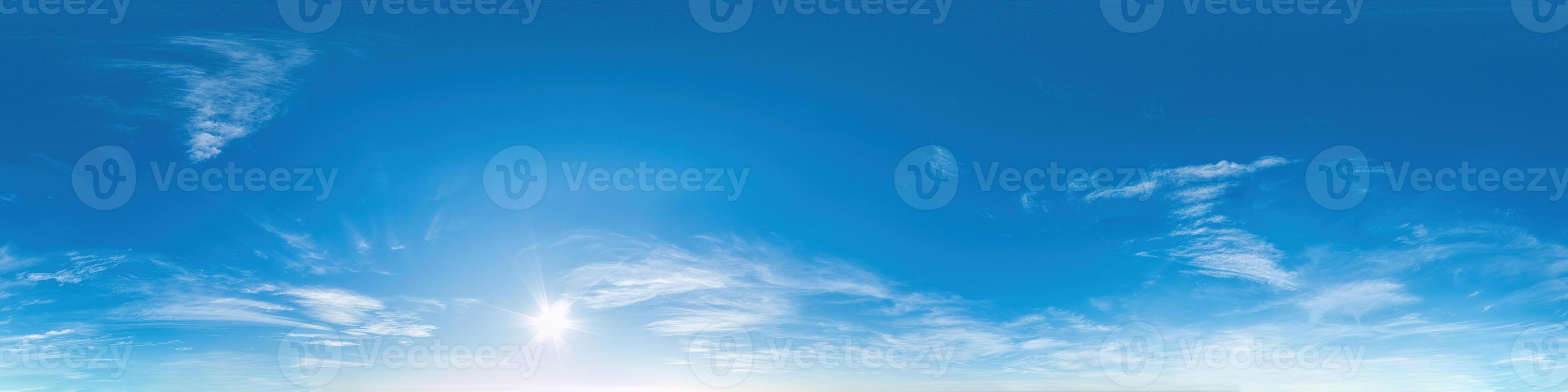 sky part of panorama with clouds, without ground, for easy use in 3D graphics and panorama for composites in aerial and ground spherical panoramas as a sky dome. photo
