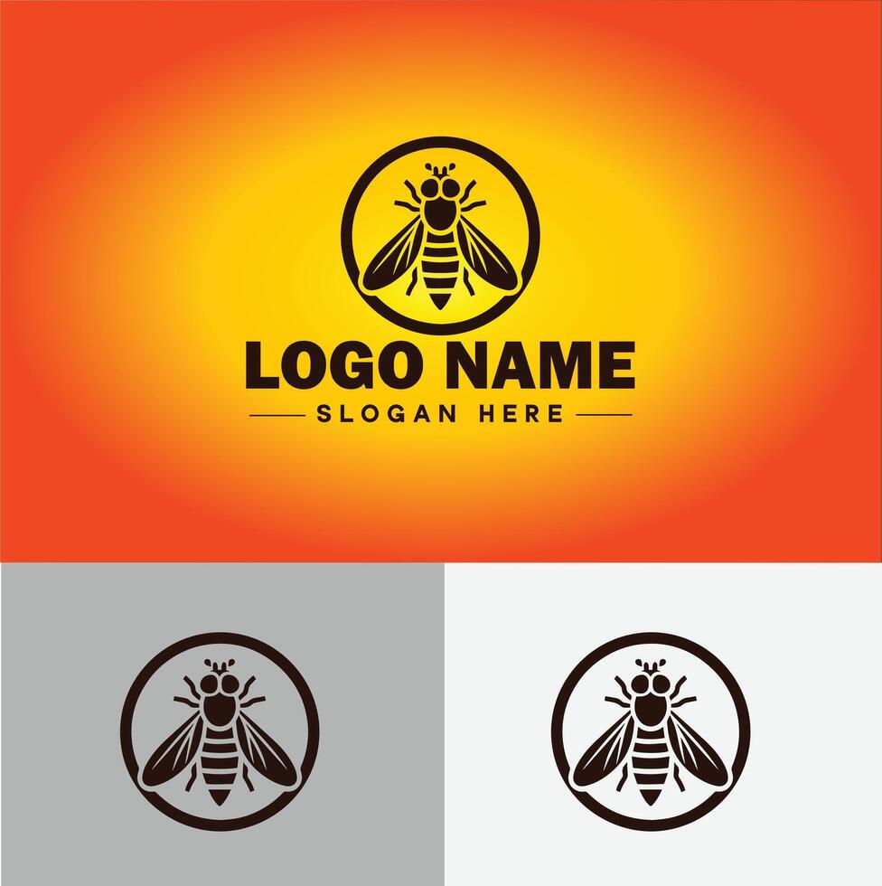 Hoverfly bee logo icon for business brand app icon Hoverfly bee logo template vector